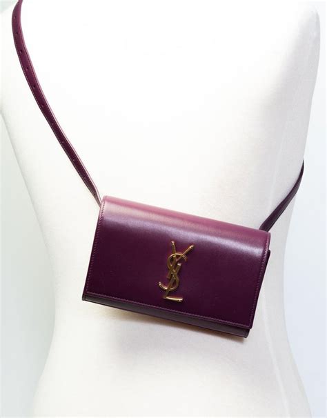 Saint Laurent Kate Purple Leather Monogram Belt .